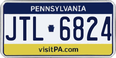 PA license plate JTL6824
