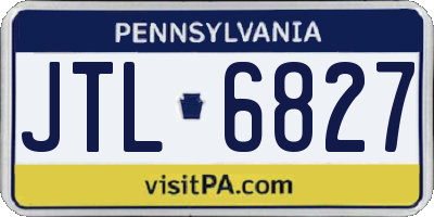 PA license plate JTL6827