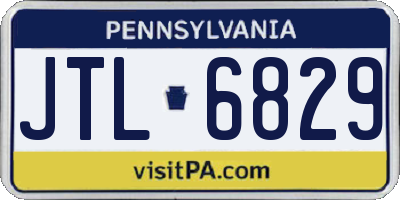 PA license plate JTL6829