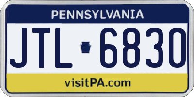 PA license plate JTL6830