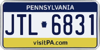 PA license plate JTL6831