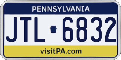 PA license plate JTL6832