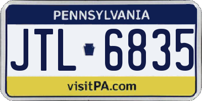 PA license plate JTL6835