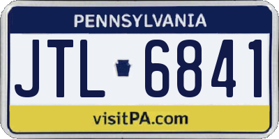 PA license plate JTL6841