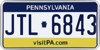 PA license plate JTL6843
