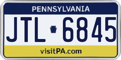 PA license plate JTL6845