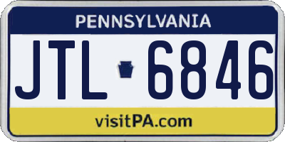 PA license plate JTL6846