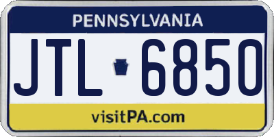 PA license plate JTL6850