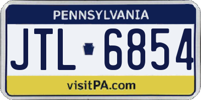 PA license plate JTL6854