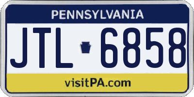 PA license plate JTL6858