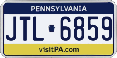 PA license plate JTL6859
