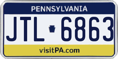 PA license plate JTL6863