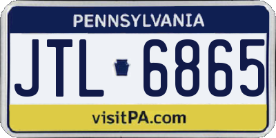 PA license plate JTL6865