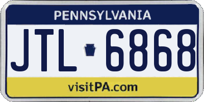 PA license plate JTL6868