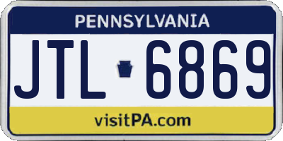 PA license plate JTL6869