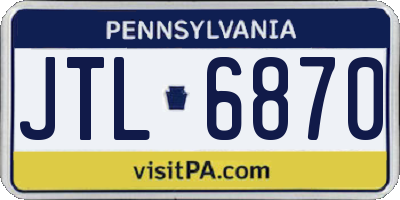 PA license plate JTL6870