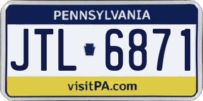 PA license plate JTL6871