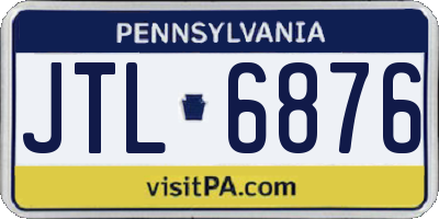 PA license plate JTL6876