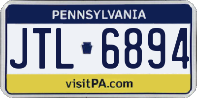 PA license plate JTL6894