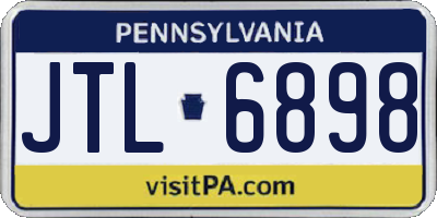 PA license plate JTL6898