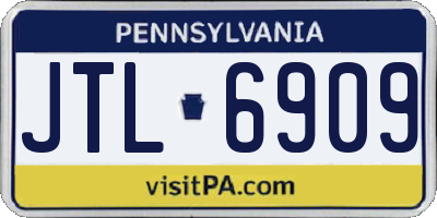 PA license plate JTL6909