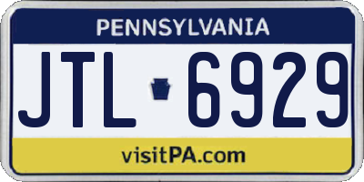 PA license plate JTL6929