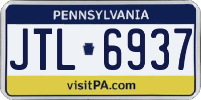 PA license plate JTL6937