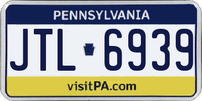 PA license plate JTL6939