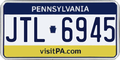 PA license plate JTL6945