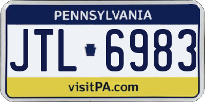 PA license plate JTL6983