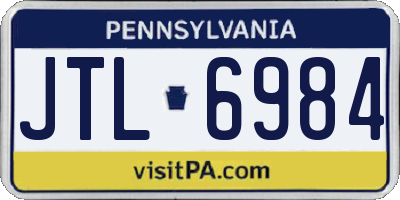 PA license plate JTL6984