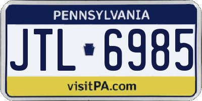 PA license plate JTL6985