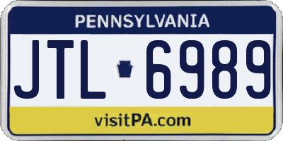 PA license plate JTL6989