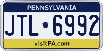 PA license plate JTL6992