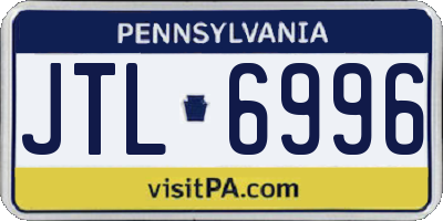 PA license plate JTL6996