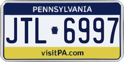 PA license plate JTL6997