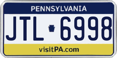 PA license plate JTL6998