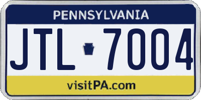 PA license plate JTL7004