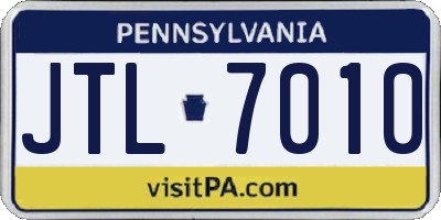 PA license plate JTL7010