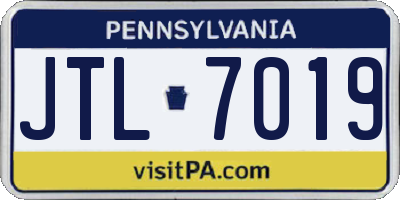 PA license plate JTL7019