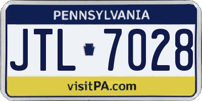 PA license plate JTL7028