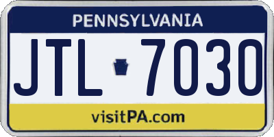 PA license plate JTL7030