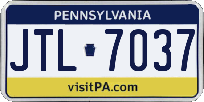PA license plate JTL7037