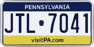 PA license plate JTL7041