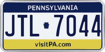PA license plate JTL7044