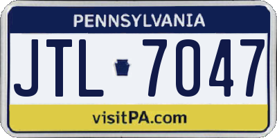 PA license plate JTL7047