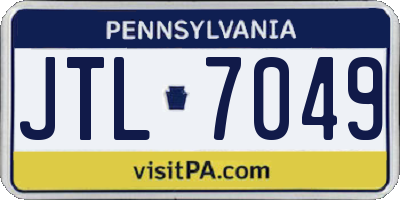 PA license plate JTL7049