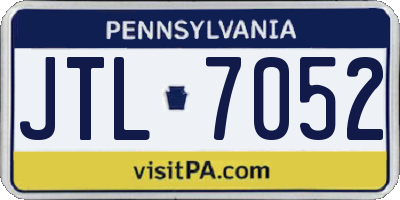 PA license plate JTL7052