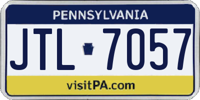 PA license plate JTL7057