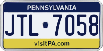 PA license plate JTL7058
